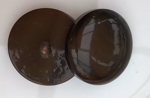 Pair of Brown Vintage Domed Buttons