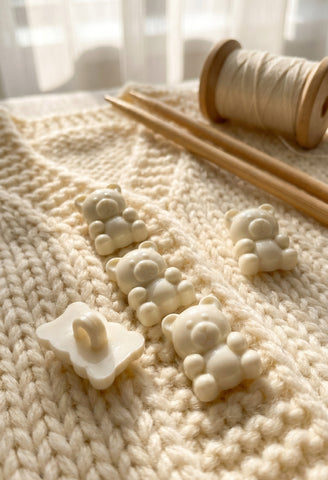Cream Teddy Bear Buttons