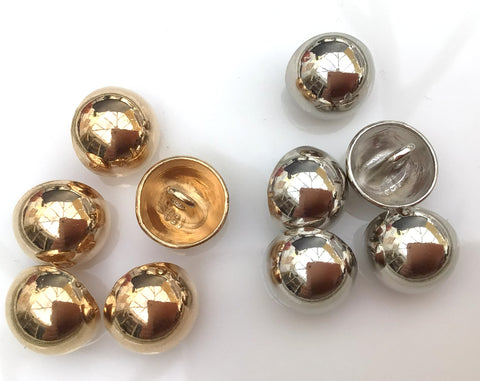 11mm Domed Silver or Gold Jacket Buttons