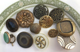 Pack of 23 Silver, Gold and Sparkly Vintage and Pre loved Buttons