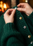 Silver or Gold Star Buttons Xmas Buttons