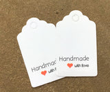 Handmade with Love White Price Tags, Gift Labels, Craft Tags, Wedding Tags - Premium Crafts from Panda Hall - Just £3! Shop now at Smart as a button