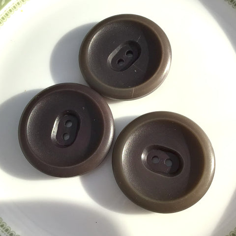 Pack of 3 31mm Vintage Brown Coat Buttons