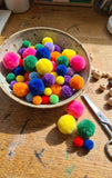 Pom Poms Assorted Sizes