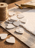 Pack of 100 White Wooden Hearts