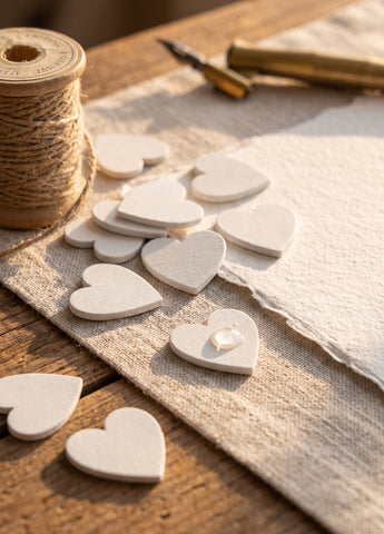 Pack of 100 White Wooden Hearts