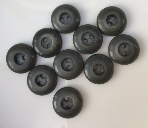Pack of 10 Black 14mm Vintage Buttons