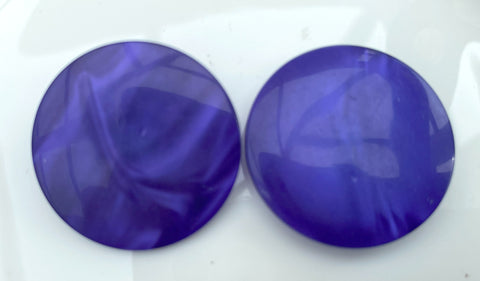 Pair of Royal Blue Vintage Gloss Buttons