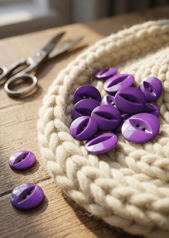 11mm & 19mm Purple Fisheye Buttons