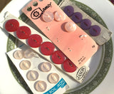 Vintage Red, Pink and Purple Fisheye Buttons