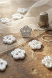10mm Silver Glitter Flower Buttons Baby Buttons