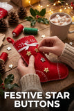 Silver or Gold Star Buttons Xmas Buttons