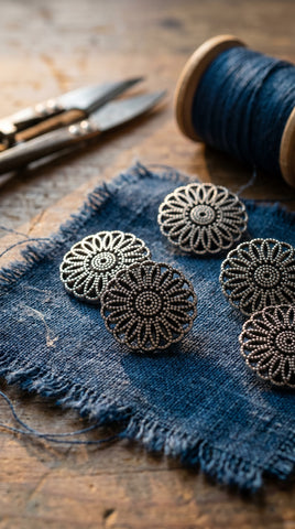 Tibetan Silver Filigree Flower Buttons