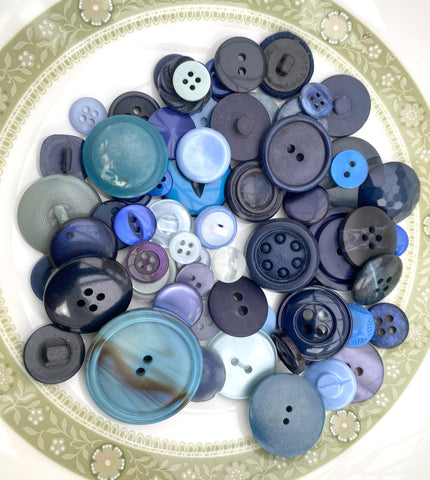 50g Vintage Pre Loved Blue Assorted 3