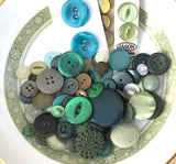 Vintage 75g Assortment 1 Green Buttons