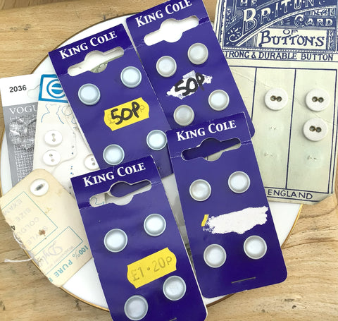 Simple Small Vintage Carded Buttons 25 buttons in total