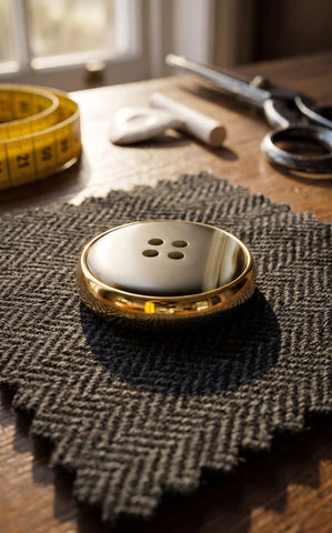 Vintage 28mm Grey and Gold Button