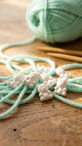 White Teddy Bear Buttons