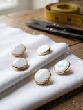 White and Gold Dress Shirt Buttons