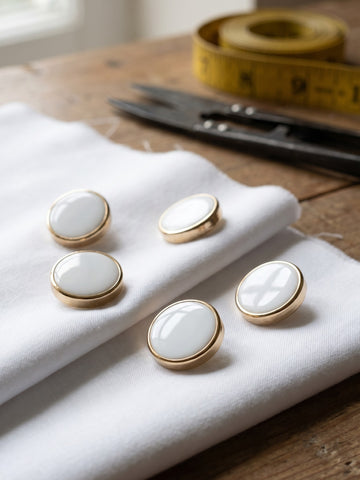 White and Gold Dress Shirt Buttons