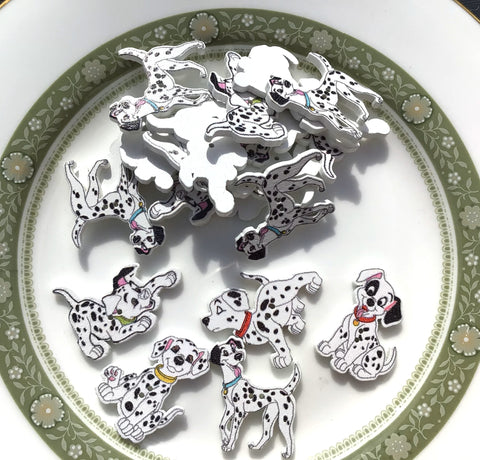 Wooden Dalmatian Dog Buttons