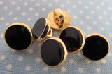 10mm Black and Gold Dress Shirt Buttons Shank Fastening