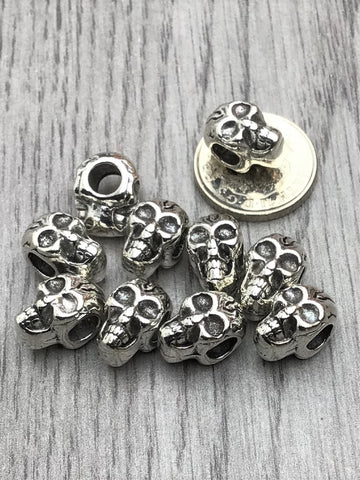 Tibetan Silver Skulls Heavyweight Beads 12mm