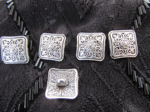 Tibetan Silver Square Buttons