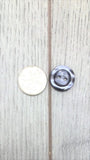 15mm Buttons Navy Gloss Lipped 2 Hole Coat Buttons Packs of 10 or 20
