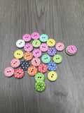 15mm Wooden Spotty Buttons