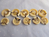 15mm or 19mm Arran Buttons Cream & Brown Round Arran Buttons in packs 10 and 20