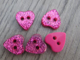10mm Pink Glitter Heart Buttons - Premium Buttons from jaytrim - Just £0.50! Shop now at Smart as a button