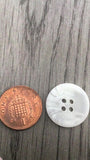 15mm & 20mm White Buttons with Side Pattern