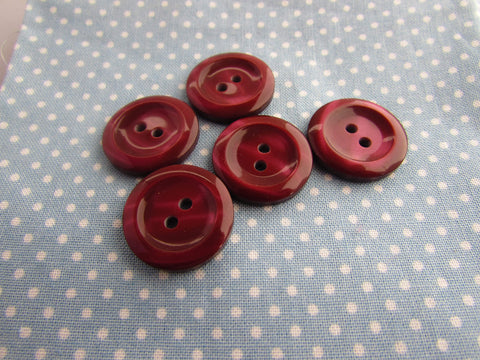 15mm Burgandy Wine Colour Shimmer two Tone Lipped Buttons - Premium Buttons from Smart as a button - Just £0.40! Shop now at Smart as a button