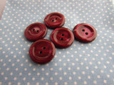 20mm Burgandy Wine Colour High Gloss Lipped Buttons - Premium Buttons from Smart as a button - Just £0.45! Shop now at Smart as a button
