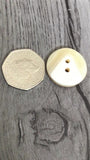 25mm Buttons Round Cream Ivory Chunky 5mm Deep 2 Hole Buttons Asst Packs