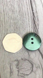 25mm Buttons Round Forest Green Chunky 5mm Deep 2 Hole Buttons Asst Packs