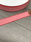 25mm Ribbon Red and White Horizontal Stripe Double Sided Ribbon Grosgrain - Premium Ribbon from Smart as a button - Just £2.50! Shop now at Smart as a button