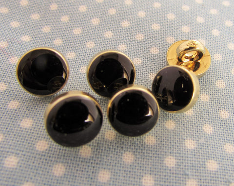 Black and Gold 8mm Dress Shirt Buttons