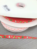 9mm Red Christmas Ribbon with Mitten Glove Print in 2m, 5m, 10m 20m Grosgrain