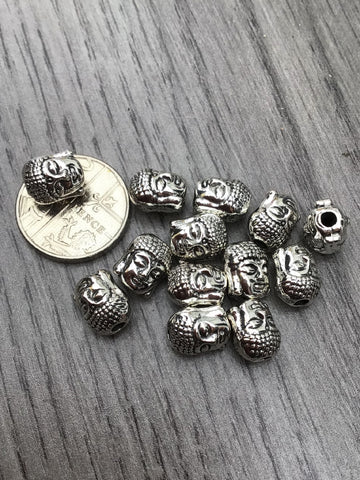 9mm Tibetan Silver Buddhas Head Beads - Premium  from Smart as a button - Just £2.50! Shop now at Smart as a button