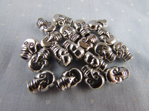9mm Silver ABS Skull Beads
