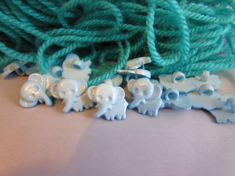 Baby Blue Elephant Buttons