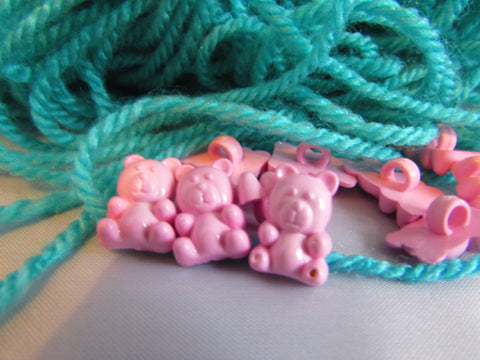 Baby Pink Teddy Bear Buttons on a Shank by Smart as a Button Ltd