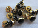 8mm Black and Gold Shirt Buttons on a Shank Fastening