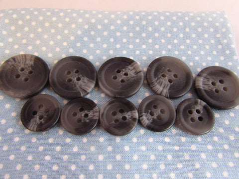 15MM AND 20MM GREY COAT BUTTONS