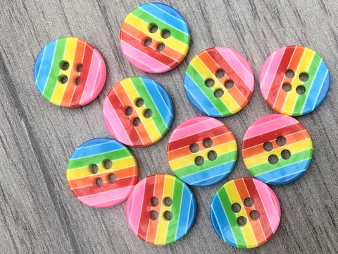 12.5mm Round Candy Stripe 4 Hole Buttons