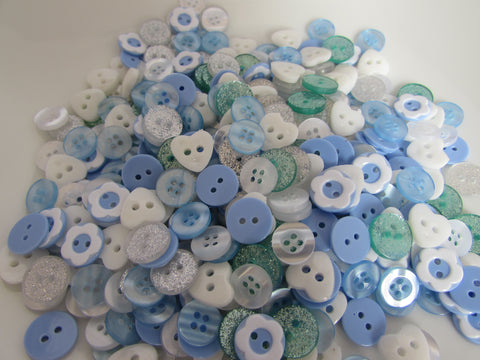 Mixed Button Assortment in Blue and White Buttons assorted Sizes 10-13mm - Premium  from Smart as a button - Just £2! Shop now at Smart as a button