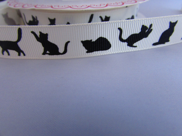 Cat Silhouette Grosgrain Ribbon | Ribbon by Berties Bows – Smart as a ...