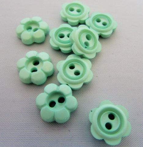 Baby Buttons 11mm & 15mm Mint Green Daisy Shaped Flower Buttons Asst Pk Sizes - Premium Buttons from jaytrim - Just £0.40! Shop now at Smart as a button